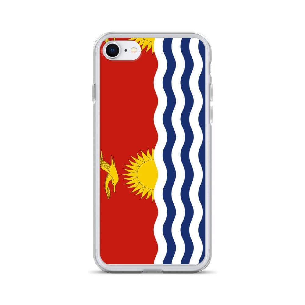 Coque de téléphone transparente avec le drapeau des Kiribati, offrant une protection élégante pour iPhone.