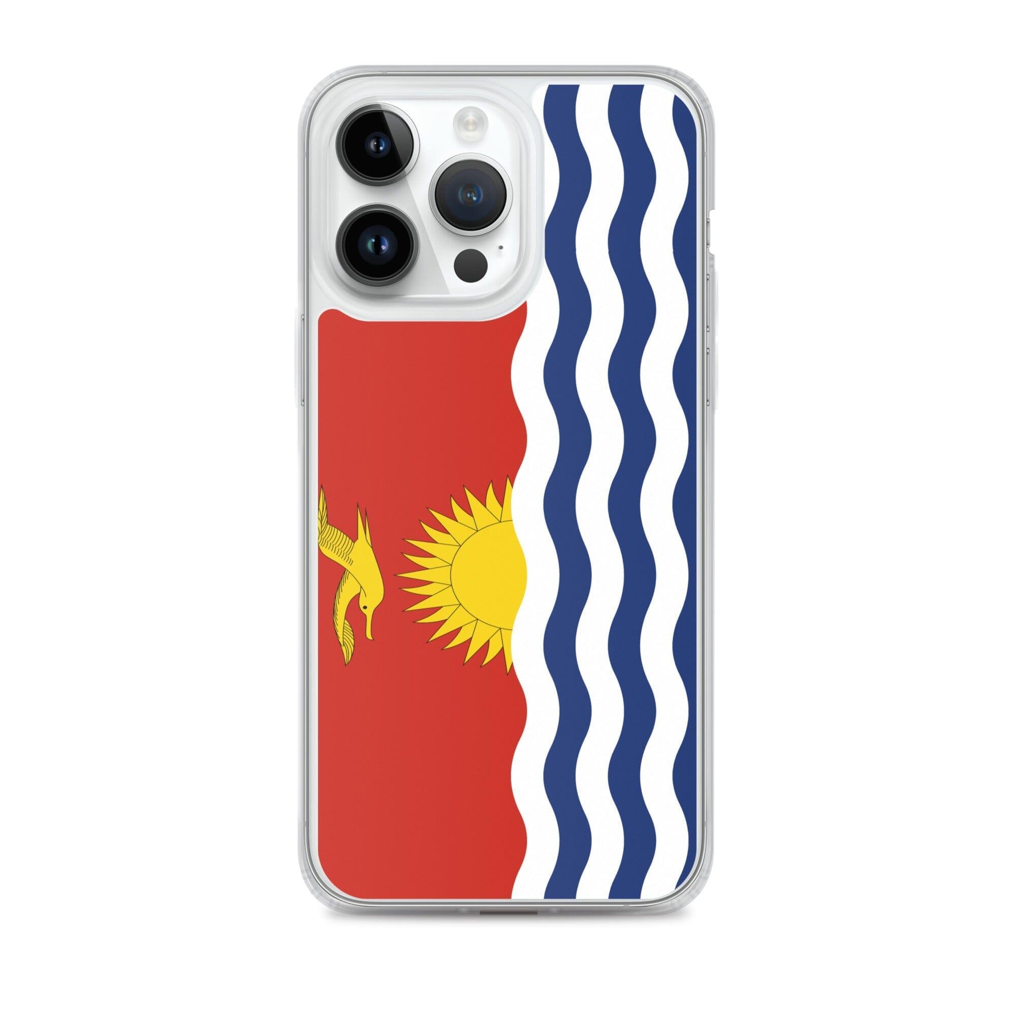 Coque de téléphone transparente avec le drapeau des Kiribati, offrant une protection élégante pour iPhone.