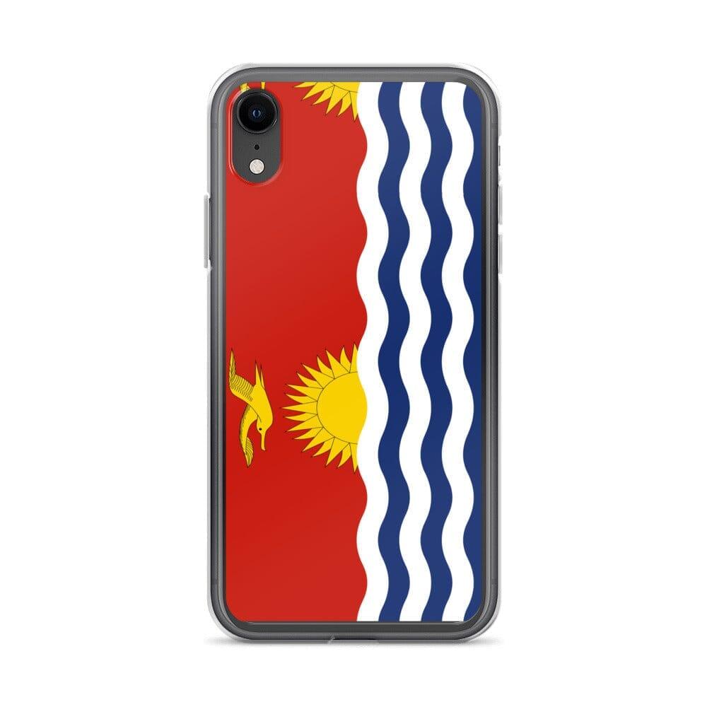 Coque de téléphone transparente avec le drapeau des Kiribati, offrant une protection élégante pour iPhone.