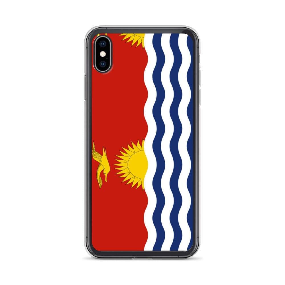 Coque de téléphone transparente avec le drapeau des Kiribati, offrant une protection élégante pour iPhone.