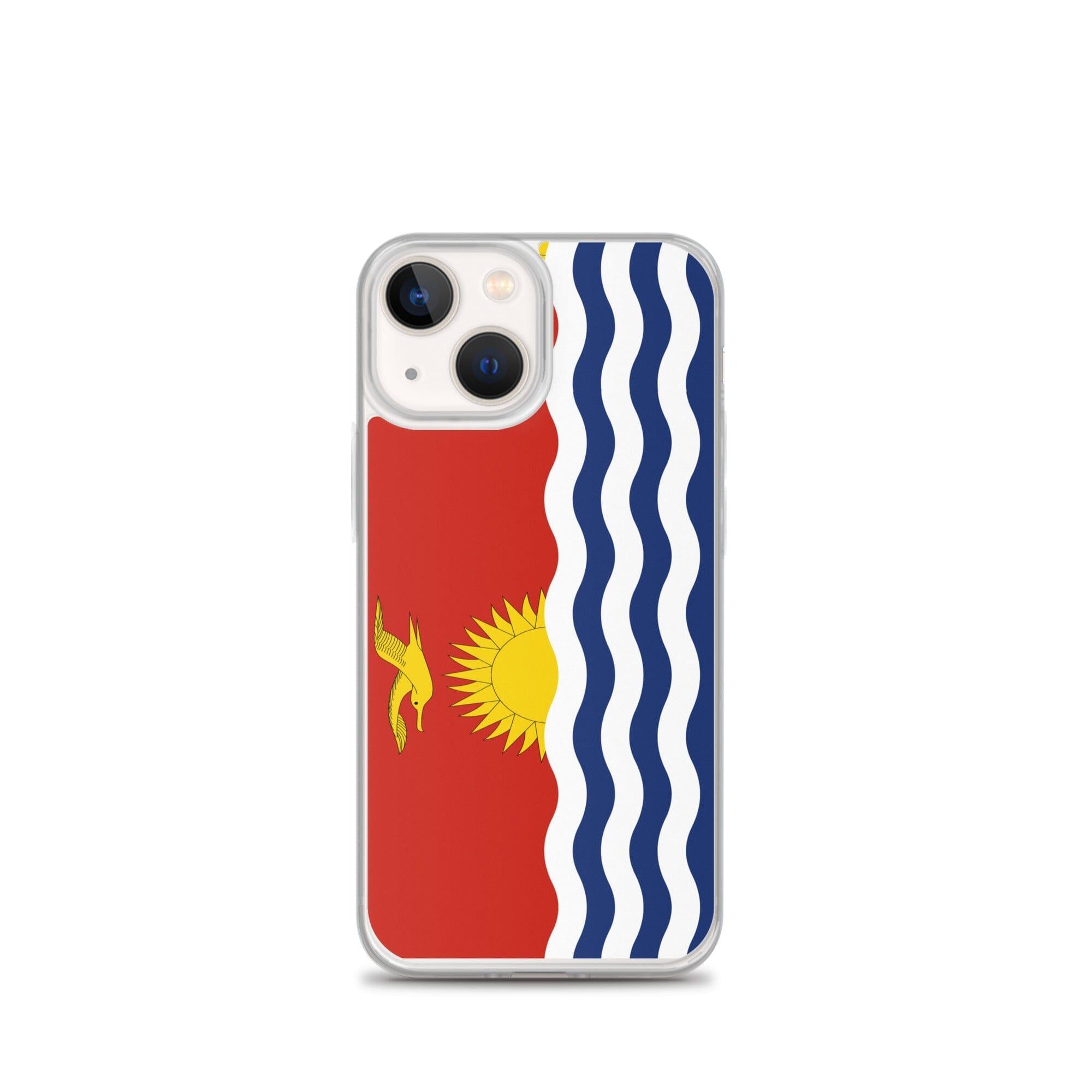 Coque de téléphone transparente avec le drapeau des Kiribati, offrant une protection élégante pour iPhone.
