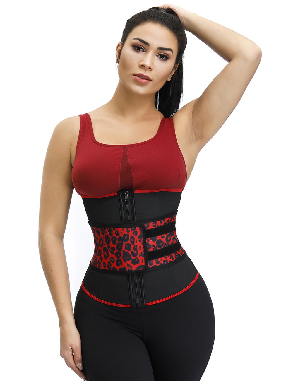 Corsets Latex Waist Cincher in snake print design, showcasing its premium quality and stylish appearance.