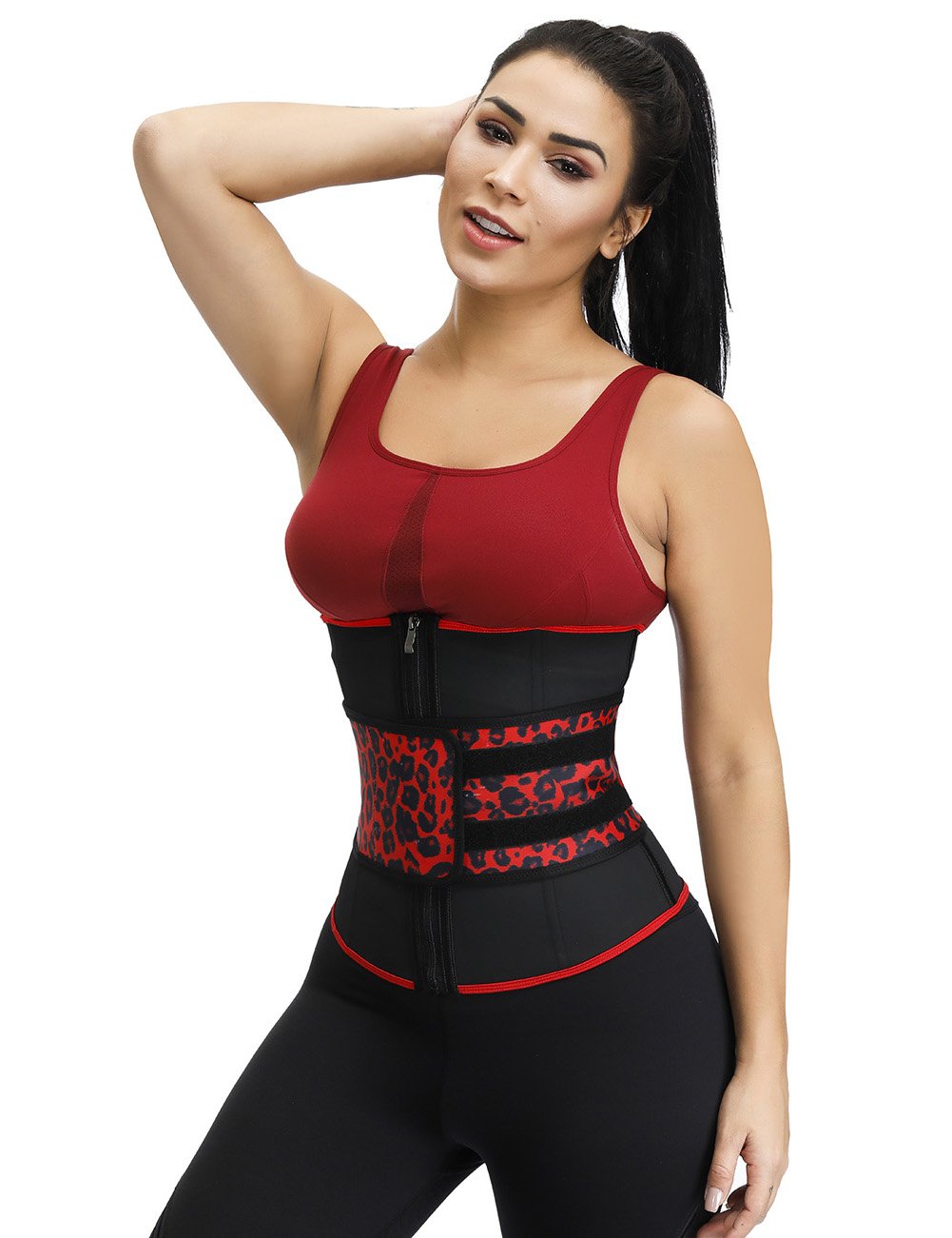 Corsets Latex Waist Cincher in snake print design, showcasing its premium quality and stylish appearance.