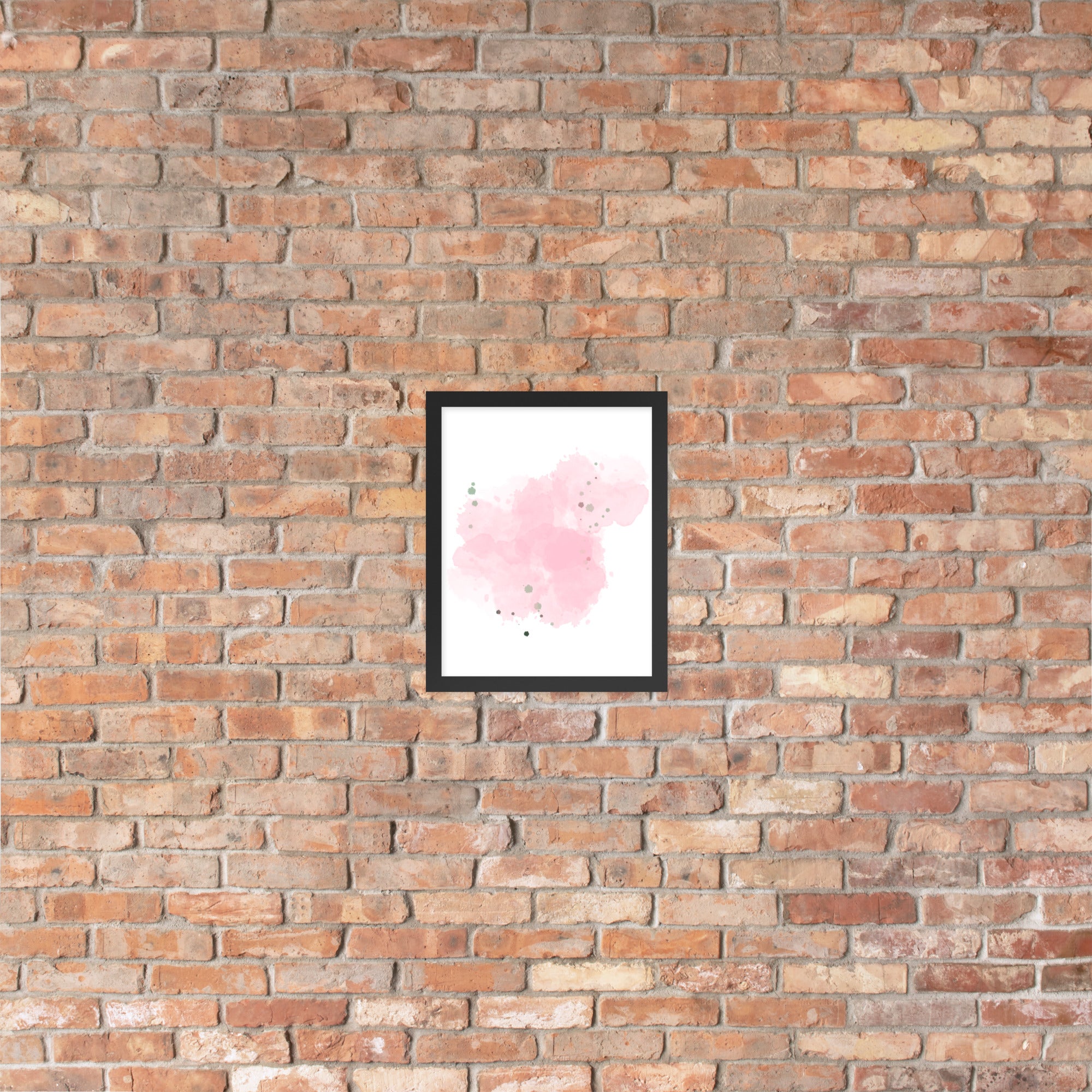 Framed poster featuring a whimsical cotton candy design in a matte black wooden frame, perfect for home decor.