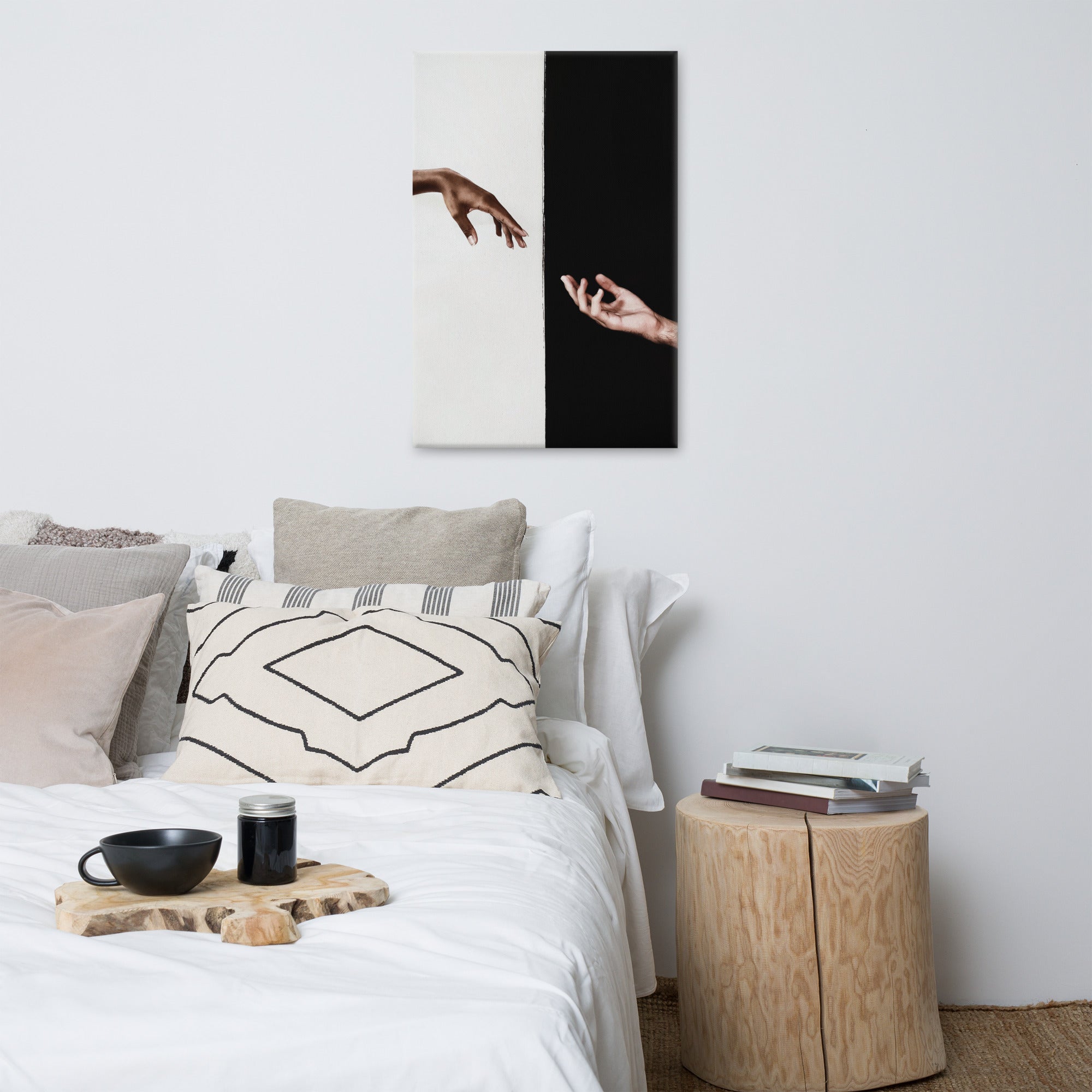 Vibrant Creation Canvas print showcasing vivid colors and a matte finish, hand-stretched over solid wood bars, perfect for home or office decor.