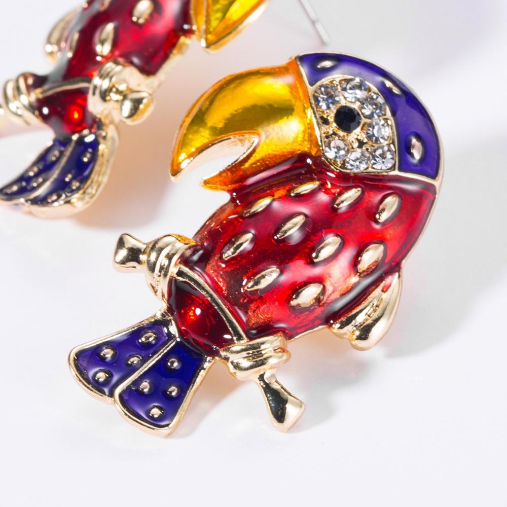 Elegant Crystal Parrot Tassel Earrings featuring a vibrant design and dangle style, perfect for women.
