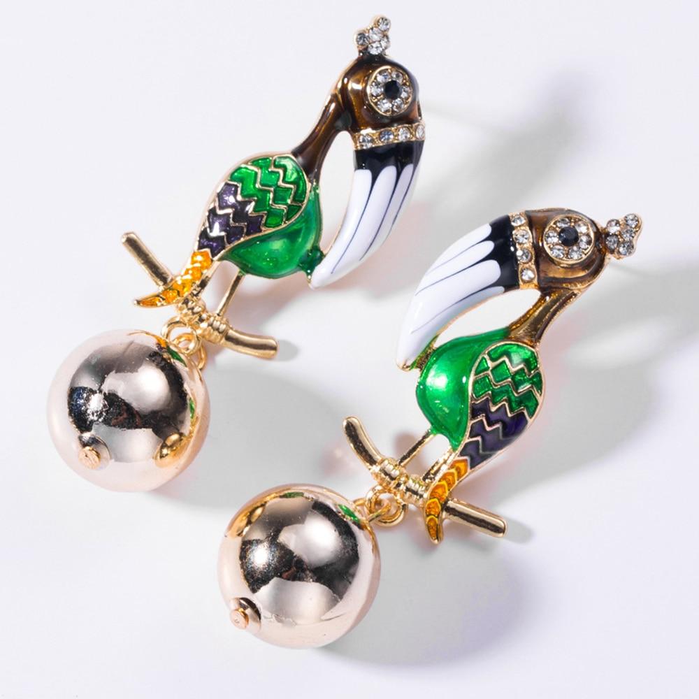 Elegant Crystal Parrot Tassel Earrings featuring a vibrant design and dangle style, perfect for women.