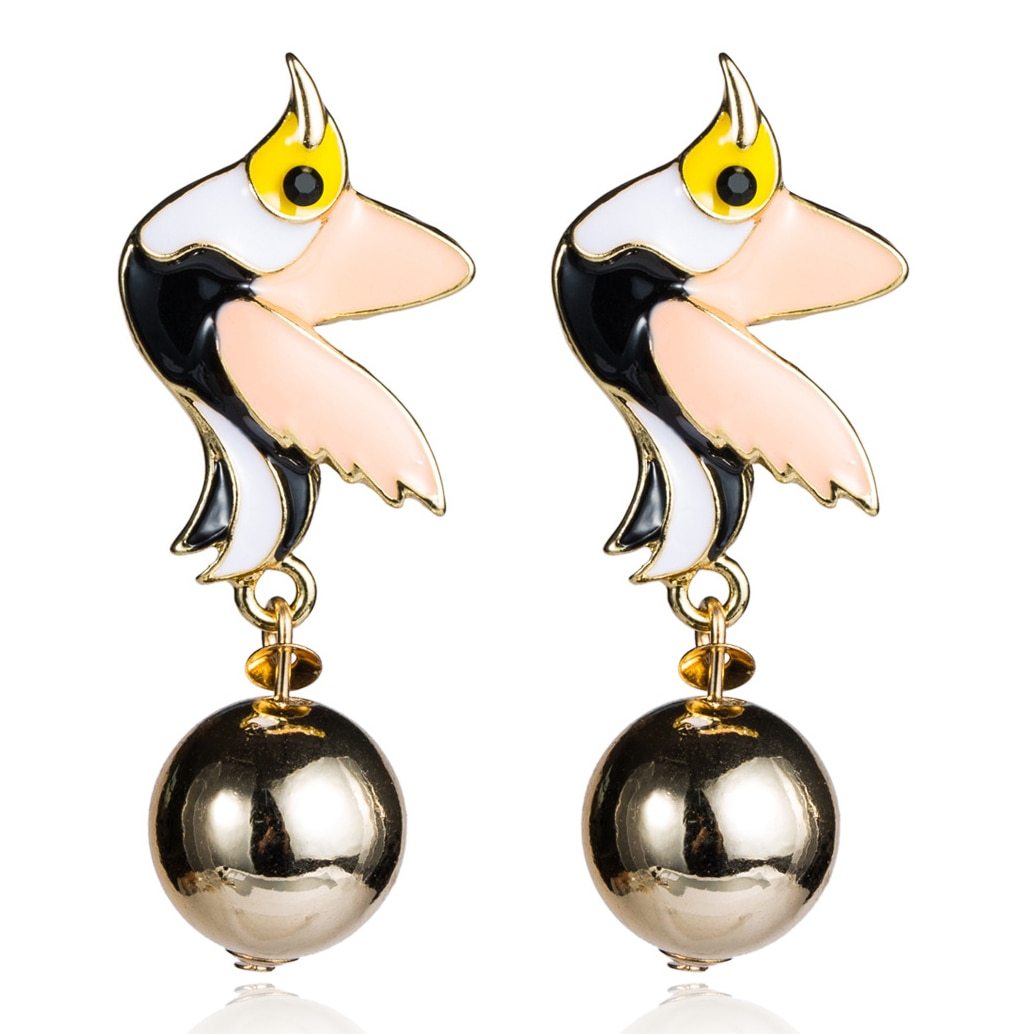 Elegant Crystal Parrot Tassel Earrings featuring a vibrant design and dangle style, perfect for women.