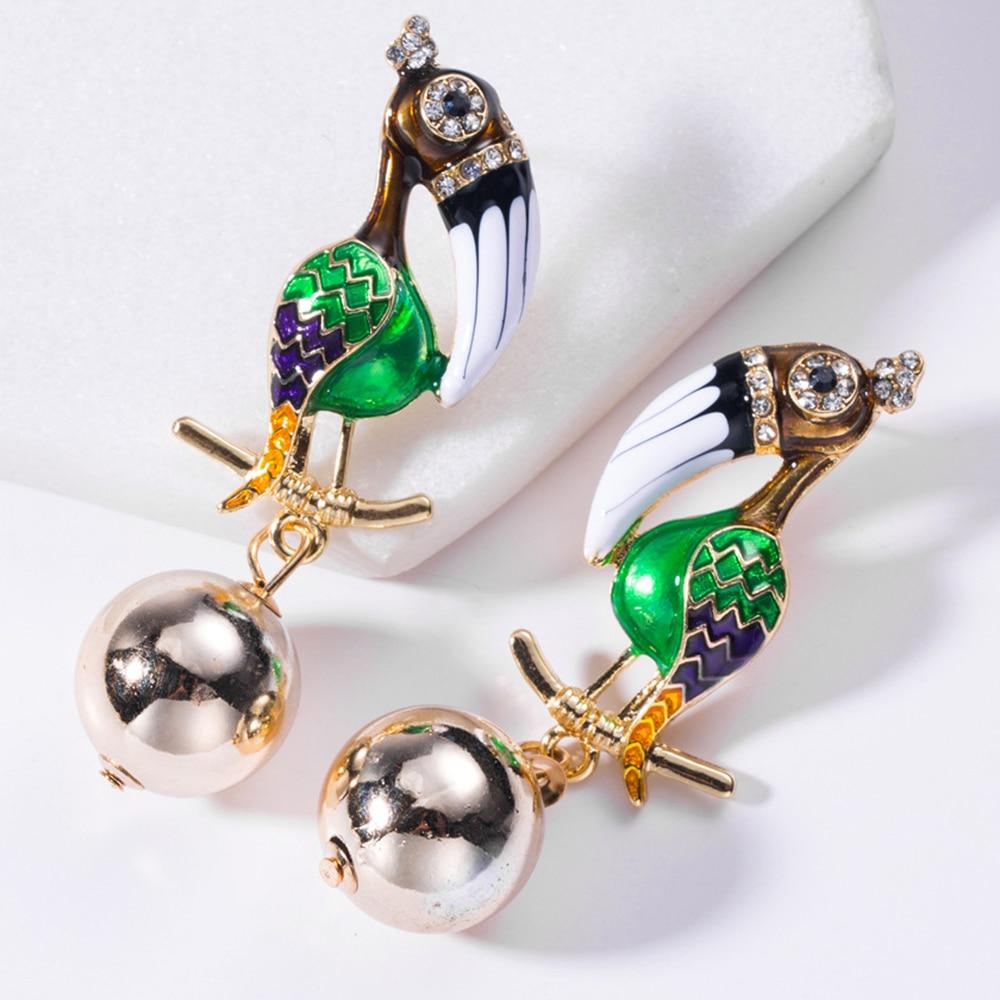 Elegant Crystal Parrot Tassel Earrings featuring a vibrant design and dangle style, perfect for women.