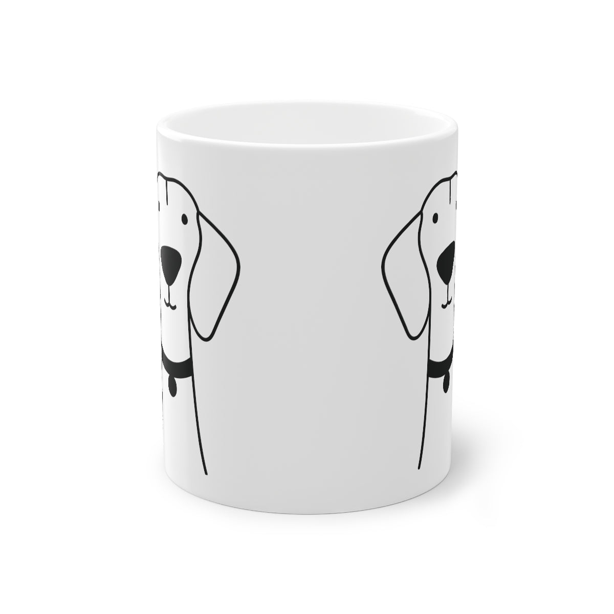 Cute Vizsla dog printed on a white ceramic mug with a glossy finish, perfect for coffee or tea.