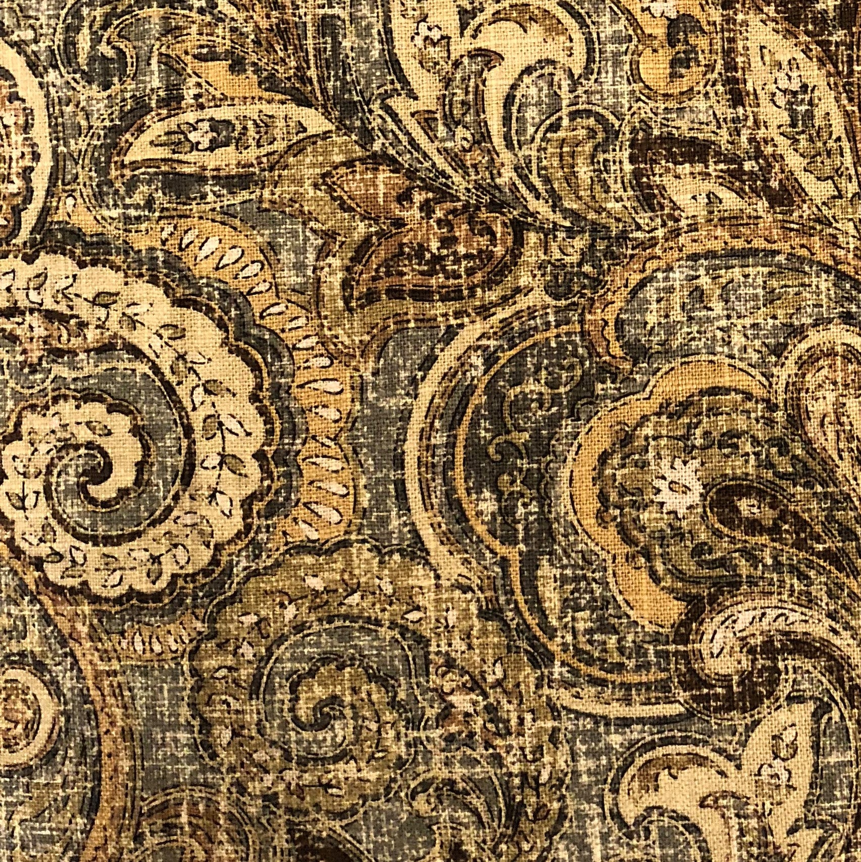 Cypress Field Brown Luxury Throw Pillow featuring a damask pattern, handmade in the USA with a linen-rayon blend fabric.