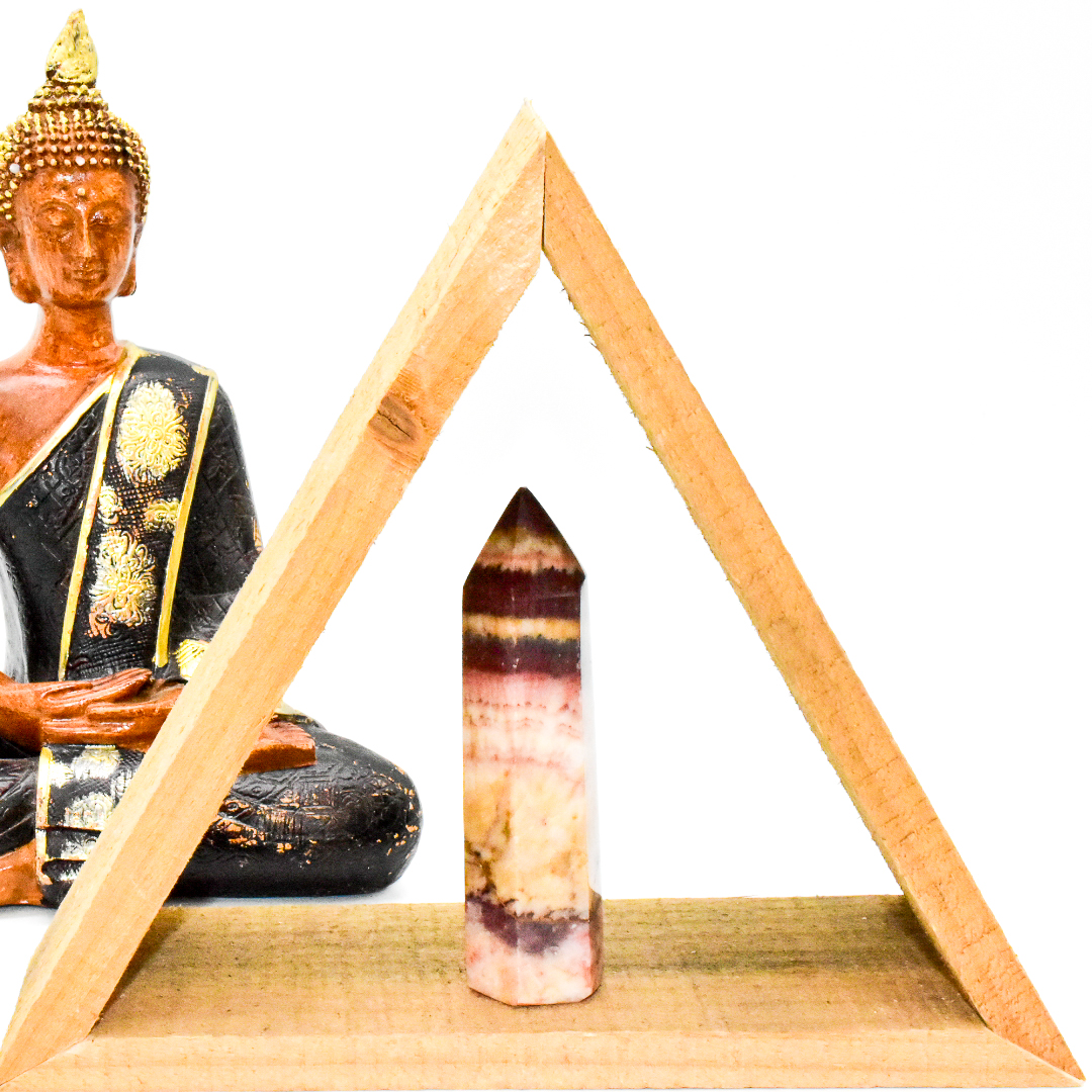 Dali Rainbow Jasper Points showcasing deep burgundy, brown, and pink colors, standing approximately 3-4 inches tall.