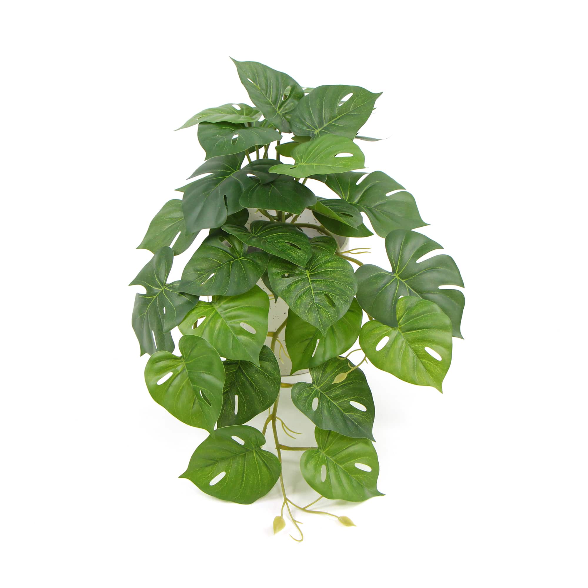 A 30cm decorative ceramic bowl featuring a potted artificial Monstera plant with lush green leaves, perfect for indoor decor.