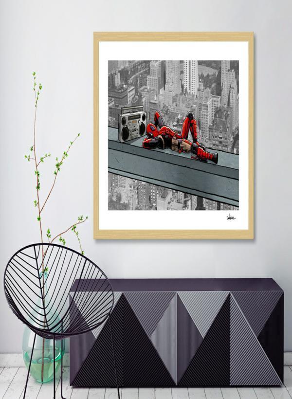 Degenerate Regenerates frame made of solid wood with a contemporary angular design, featuring shatterproof acrylic and a smooth gesso finish.