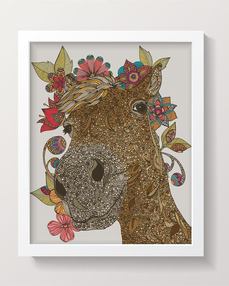 Delilah artwork printed on 8x10 photographic paper, showcasing vibrant colors and intricate details, ready for framing.