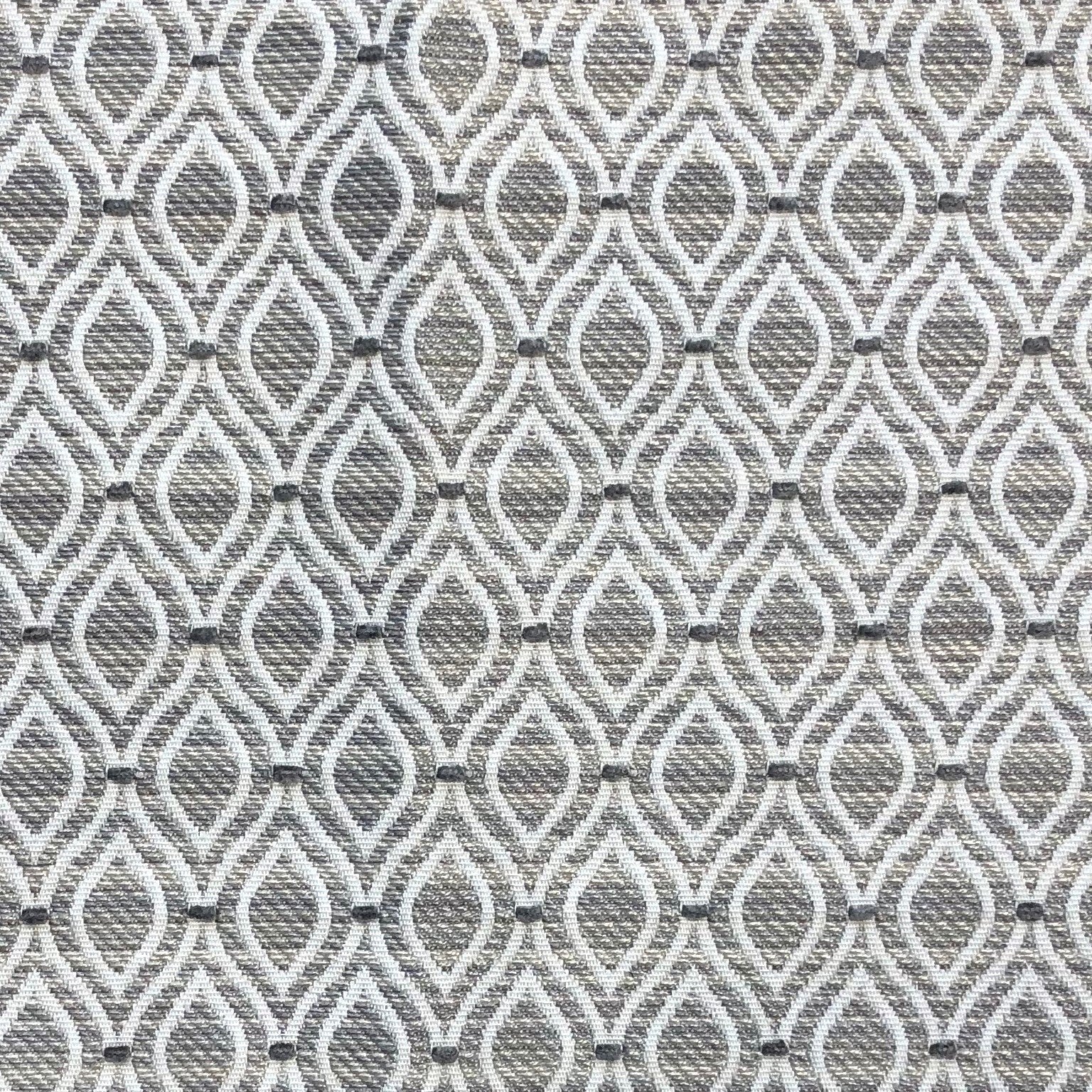 Deluxe Rockland Beige and Silver Luxury Throw Pillow featuring a geometric pattern and invisible zipper, handmade in the USA.