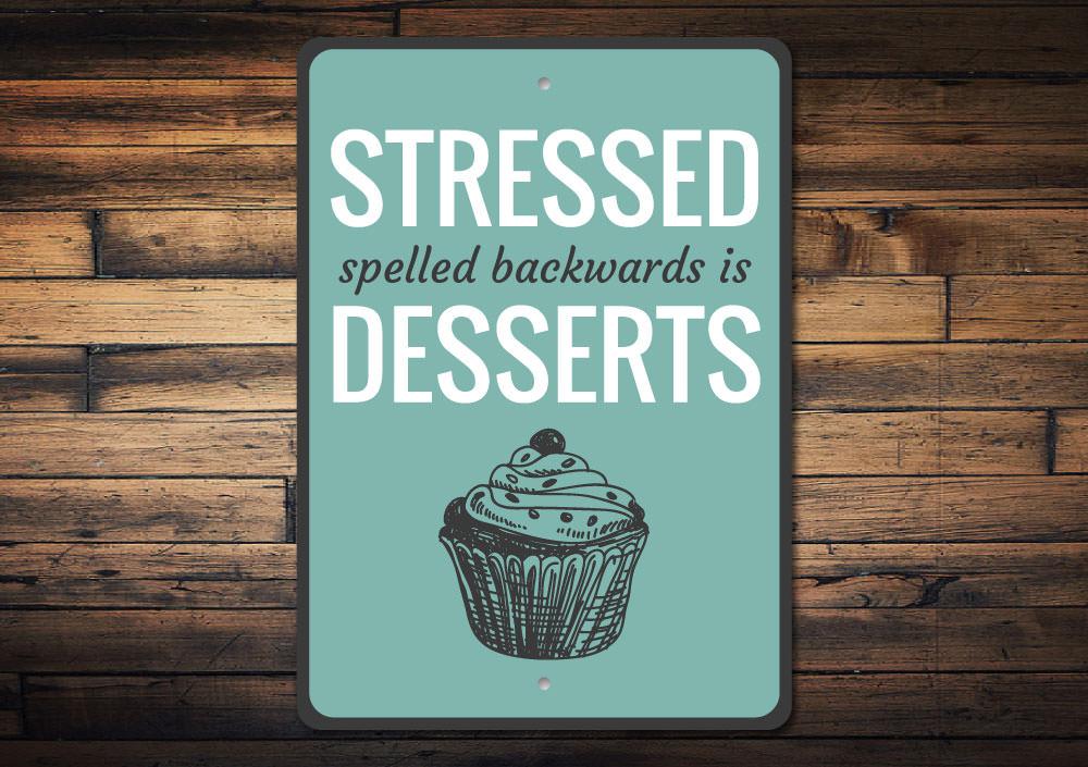 A beautifully crafted Desserts Sign made of high-quality aluminum, featuring customizable text and pre-drilled holes for easy mounting.