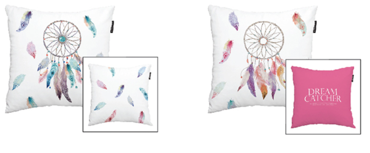 Dream Catcher floral perfume cushions featuring vibrant floral designs and a soft microfiber texture, perfect for home decor.
