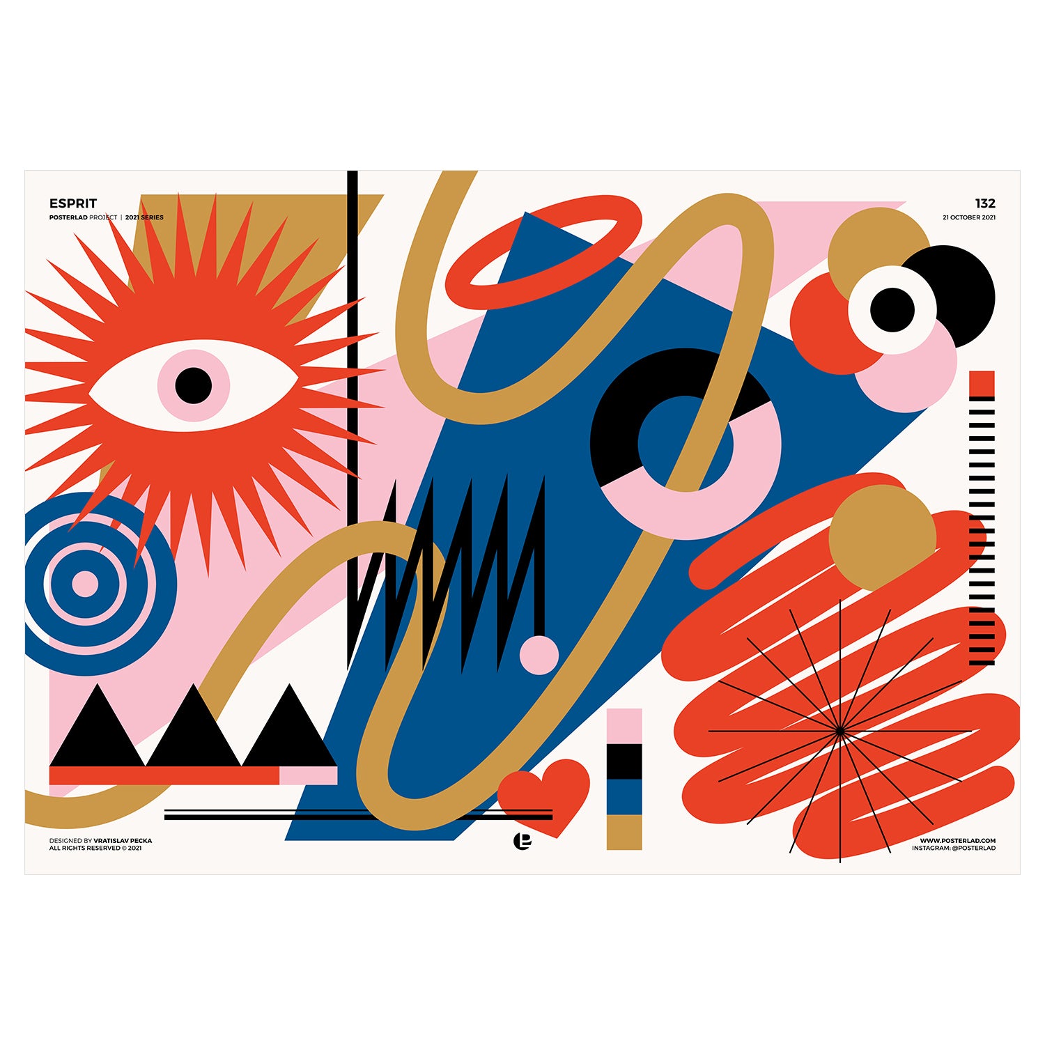 Colorful Esprit poster on thick matte paper, showcasing vibrant artwork perfect for home or office decor.