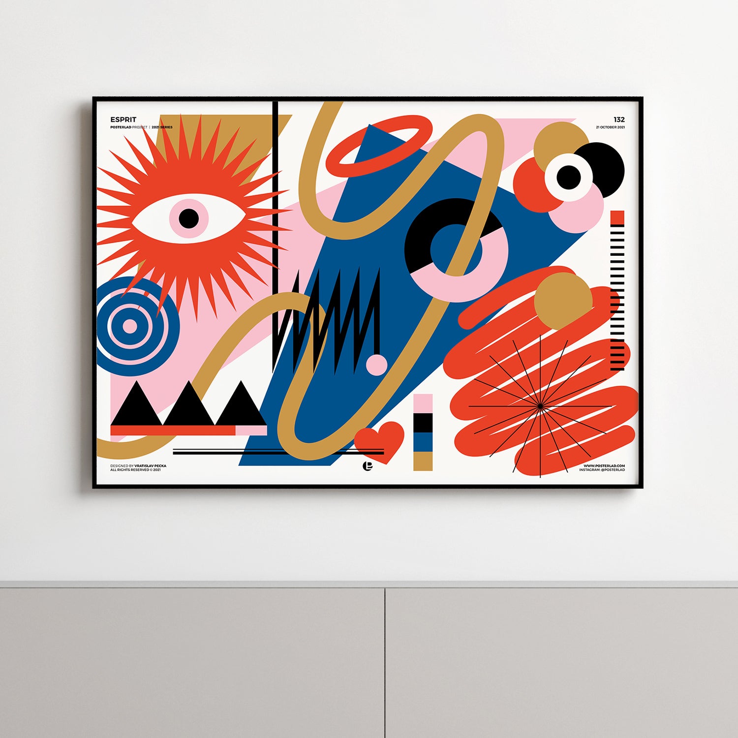 Colorful Esprit poster on thick matte paper, showcasing vibrant artwork perfect for home or office decor.
