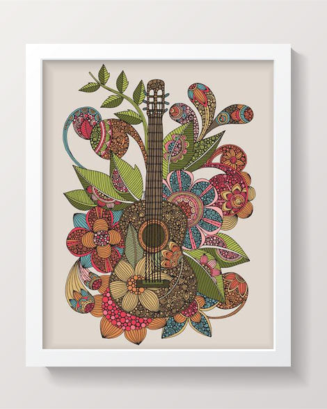 Ever Guitar artwork printed on 8x10 photographic paper, showcasing vibrant colors and intricate details.