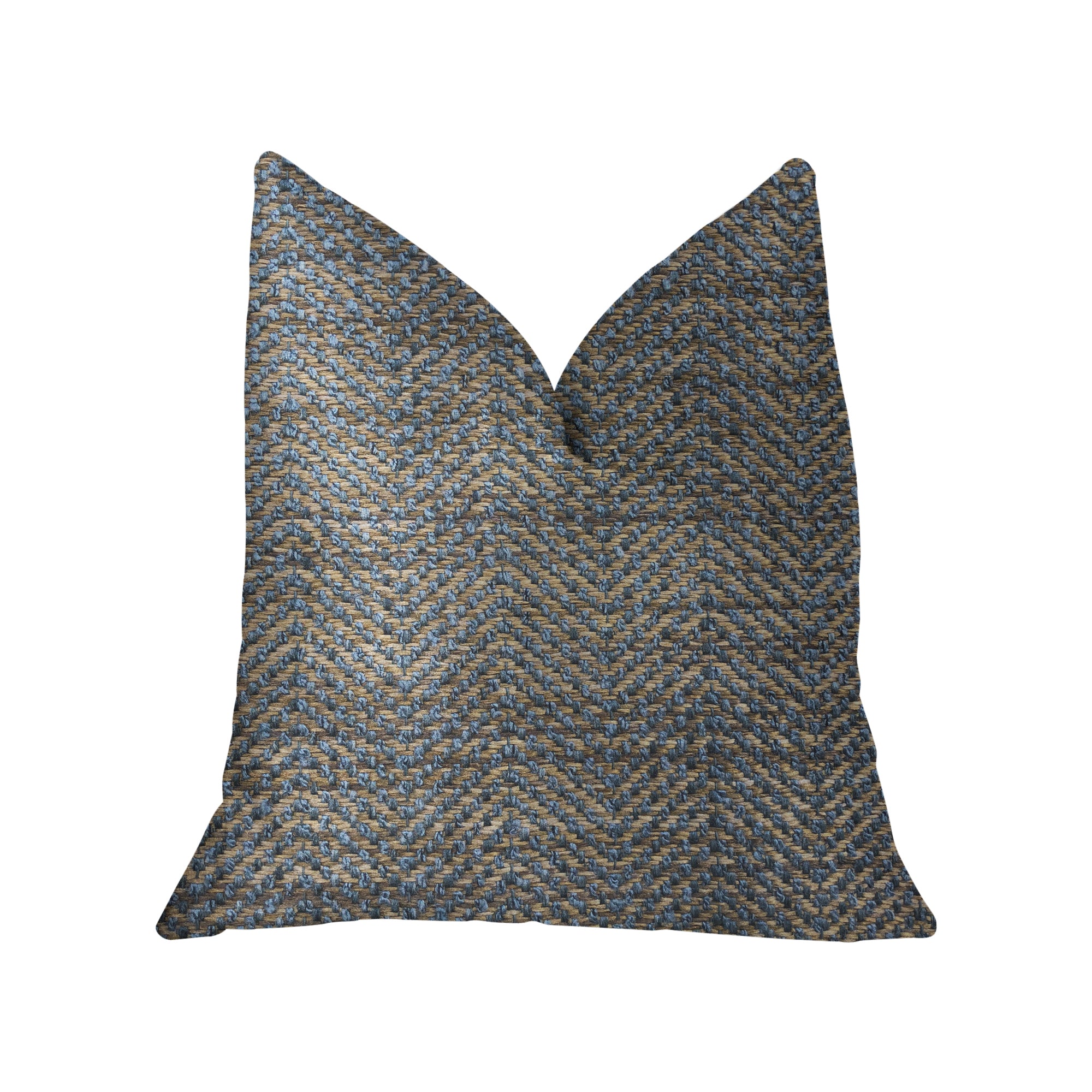 Everest Green and Gold Luxury Throw Pillow showcasing elegant design with textured fabric and invisible zipper.