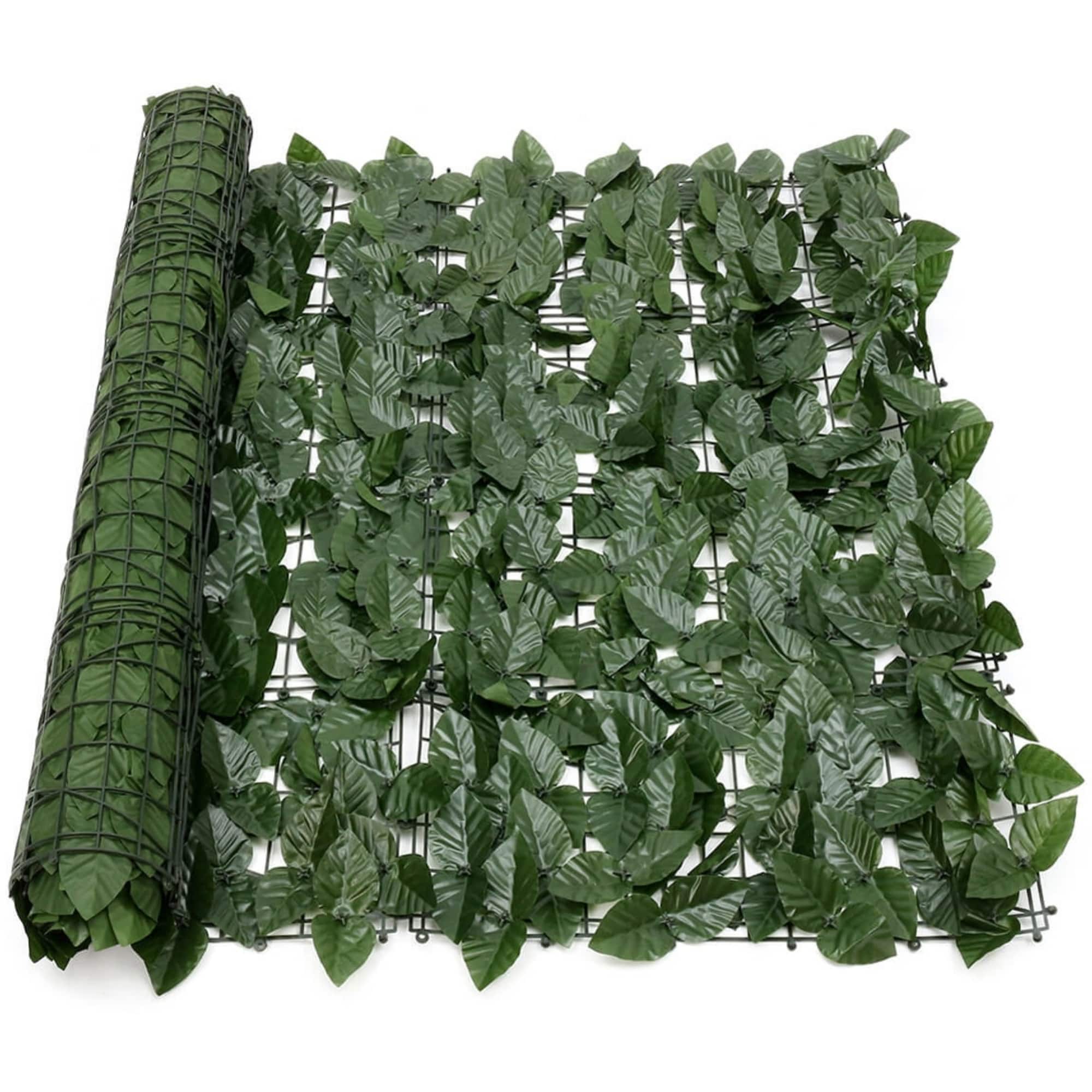Fake Ivy Roll 3m x 1m showcasing realistic green foliage, perfect for creating an artificial hedge panel for privacy and decoration.