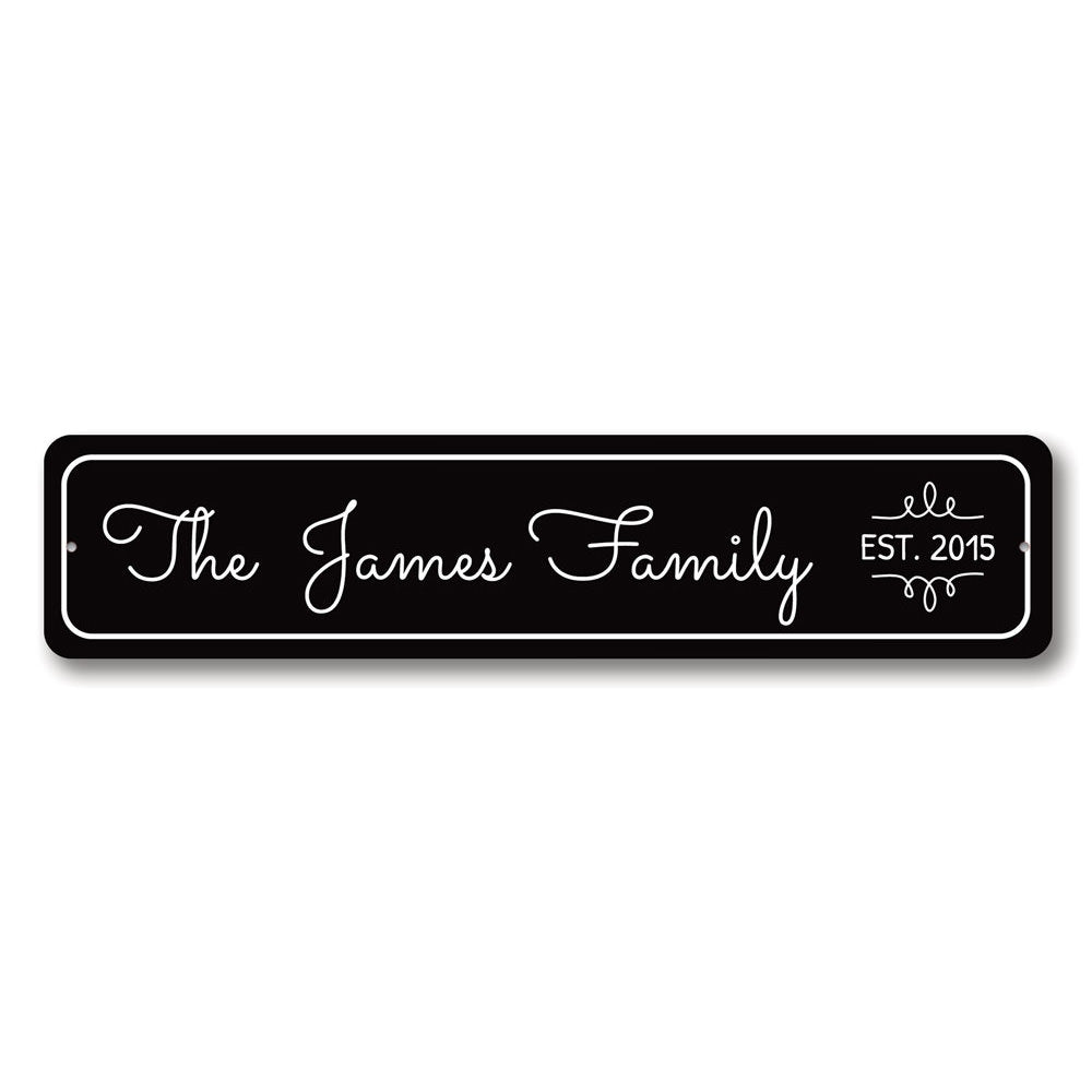 A beautifully crafted Family Mantle Sign made from high-quality aluminum, featuring customizable text for personalization.