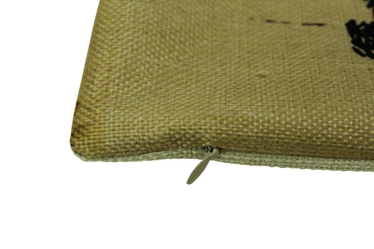 Farm Life Pillow Cover featuring vintage bull, sheep, and chicken design on a soft beige background.