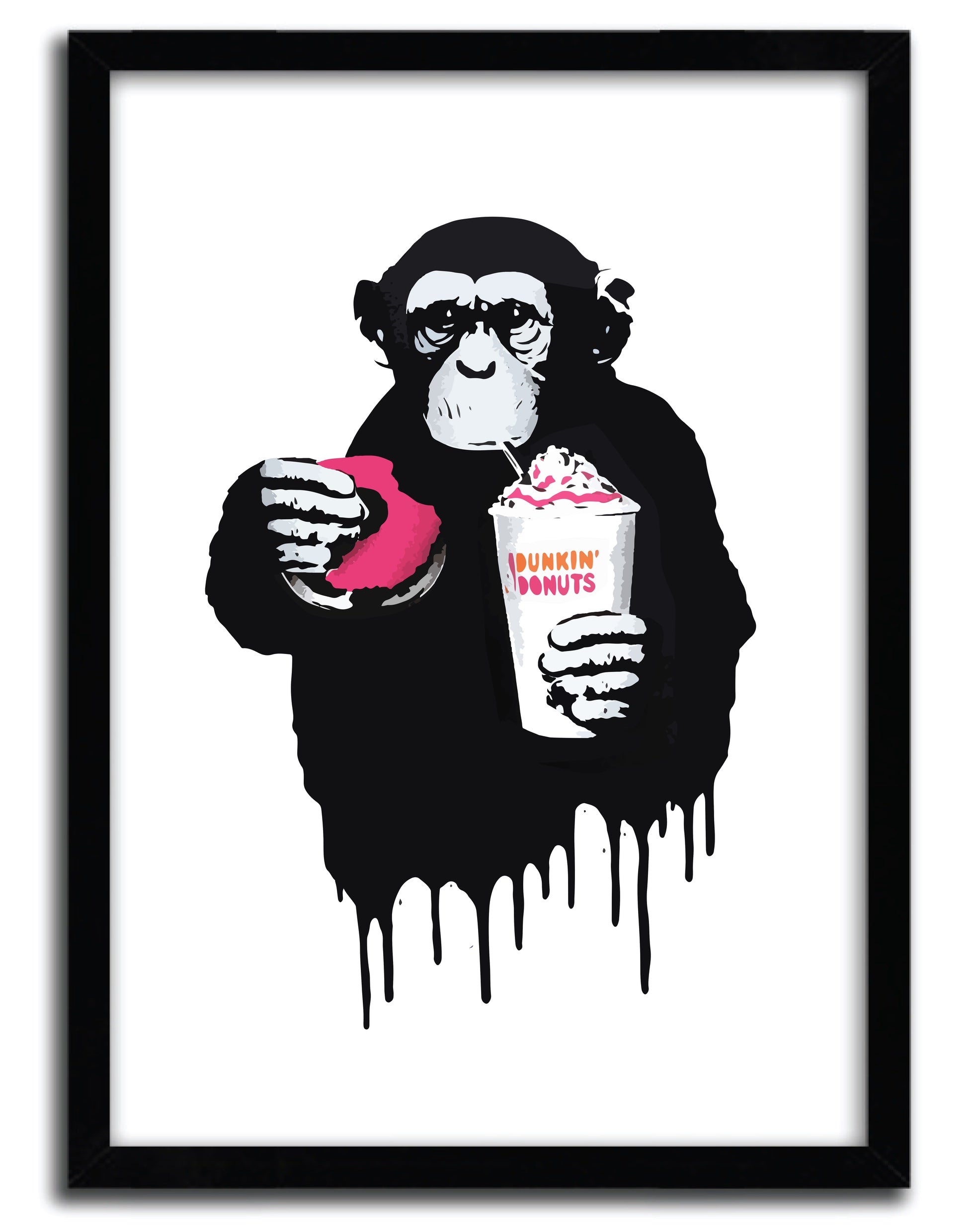 FASTFOODMONKEY DD art print by Thirsty Bstrd on fine arts paper, showcasing vibrant colors and unique design.
