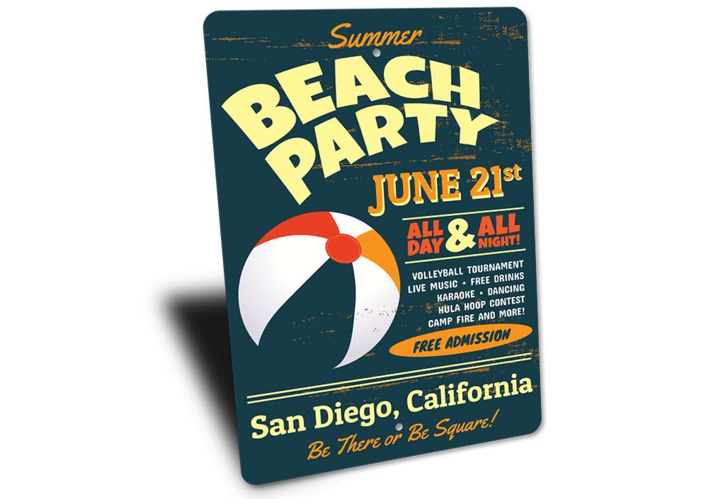 A decorative Favorite Beach Sign made of high-quality aluminum, featuring vibrant colors and customizable text, perfect for home decor.