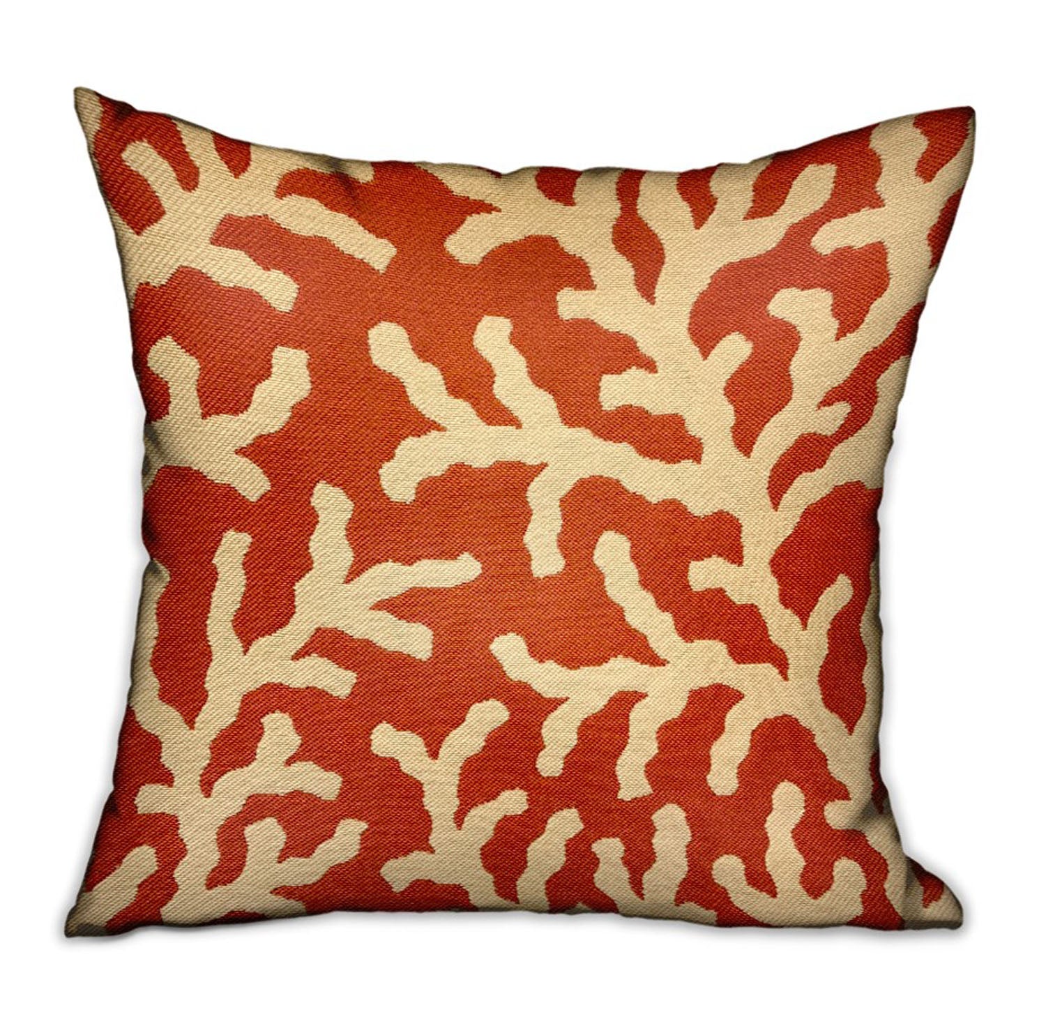 Fire Ridge Orange Floral Luxury Throw Pillow featuring vibrant orange floral pattern, handcrafted fabric, and invisible zipper closure.