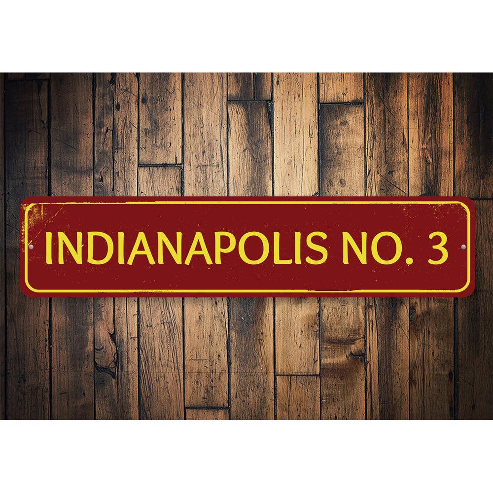 Customizable Firefighter City Number Sign made from high-quality aluminum, featuring pre-drilled holes for easy mounting.