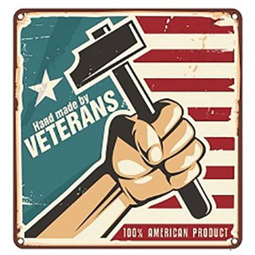 Flag and Military Insignia Display Case made from solid oak and walnut, showcasing a flag and military insignia with authentic service fabrics.