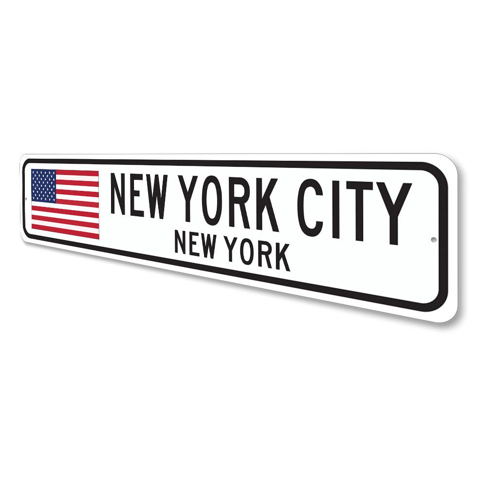Customizable Flag Sign made of high-quality aluminum, featuring pre-drilled holes for easy mounting, perfect for home decor.