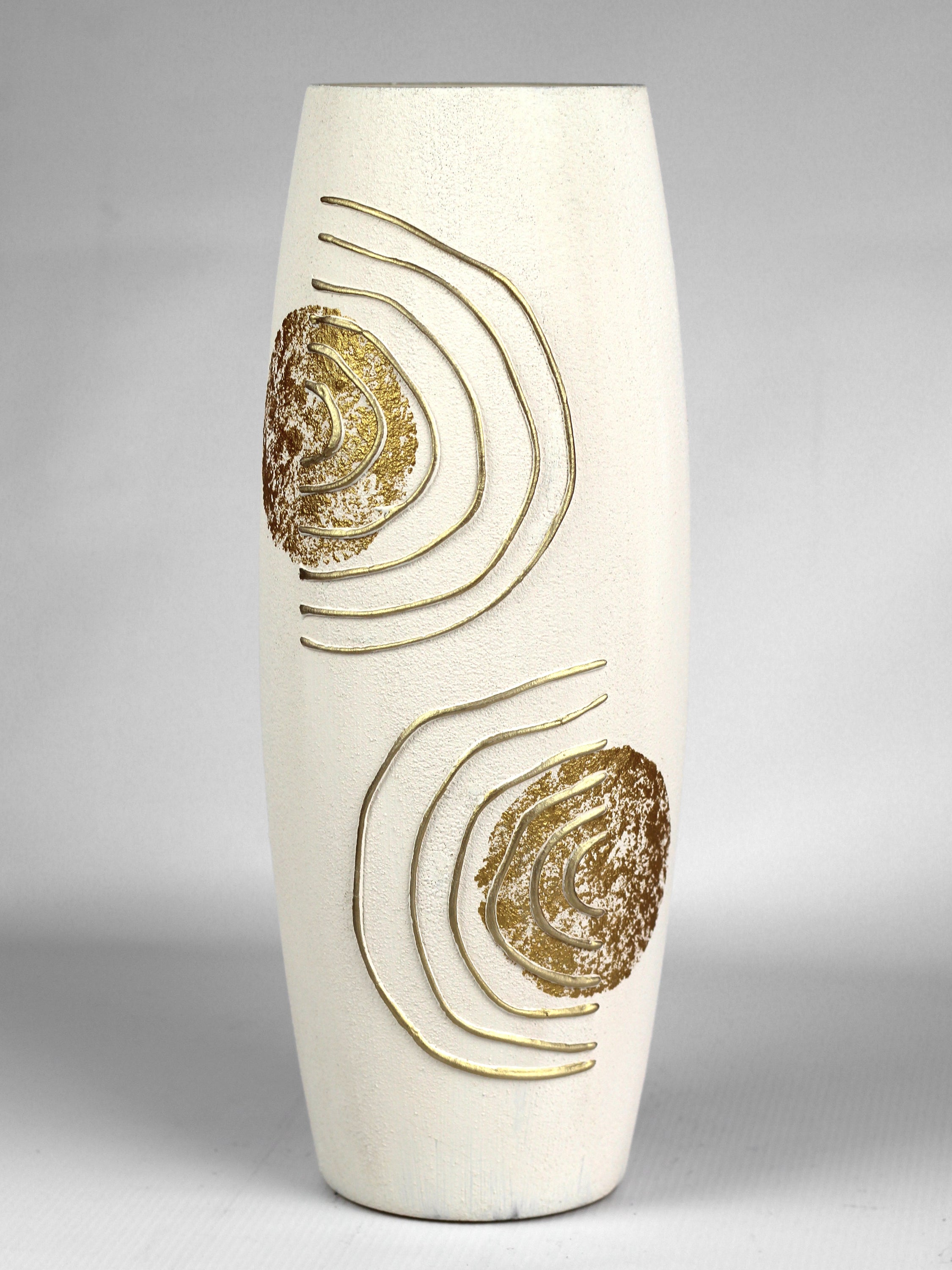 A beautifully hand-painted floor ivory decorative glass vase featuring unique designs and high-quality craftsmanship, perfect for home decor.