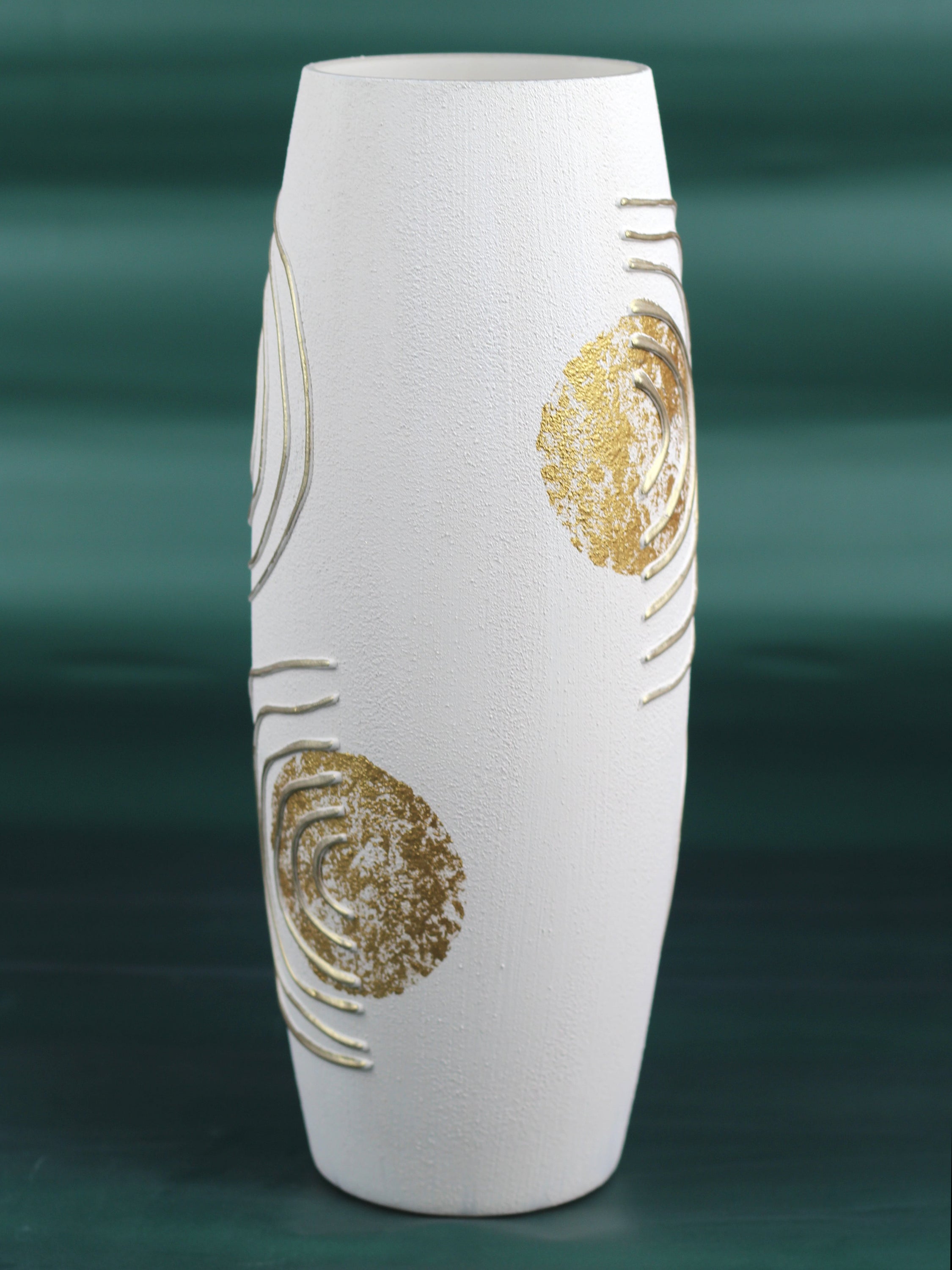 A beautifully hand-painted floor ivory decorative glass vase featuring unique designs and high-quality craftsmanship, perfect for home decor.