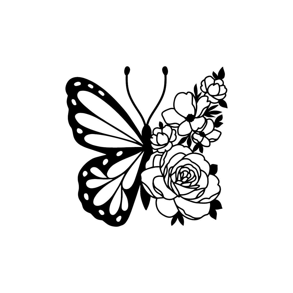 Floral Butterfly metal wall art featuring intricate design and vibrant colors, crafted from high-quality steel.