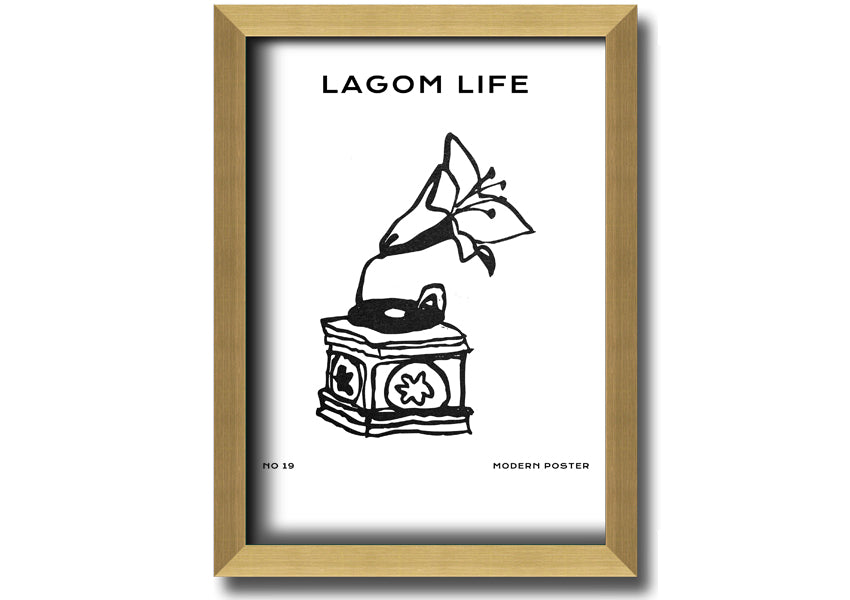 A beautifully framed Flower Head Grammaphone print, showcasing vibrant floral designs in a stylish frame.