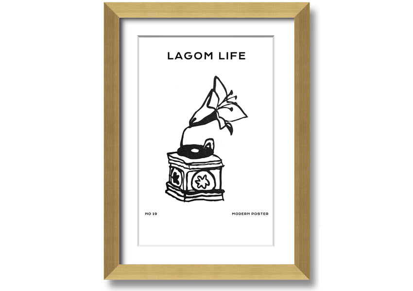 A beautifully framed Flower Head Grammaphone print, showcasing vibrant floral designs in a stylish frame.