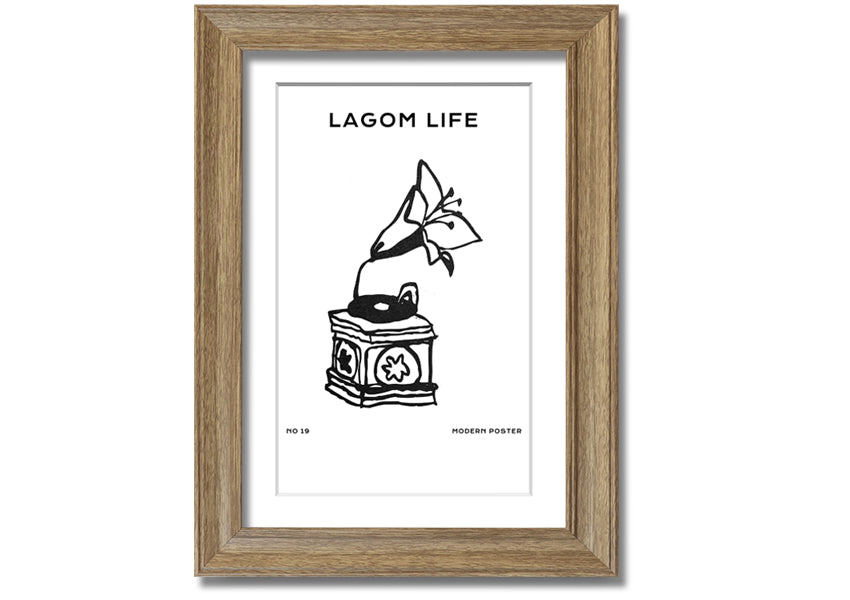 A beautifully framed Flower Head Grammaphone print, showcasing vibrant floral designs in a stylish frame.