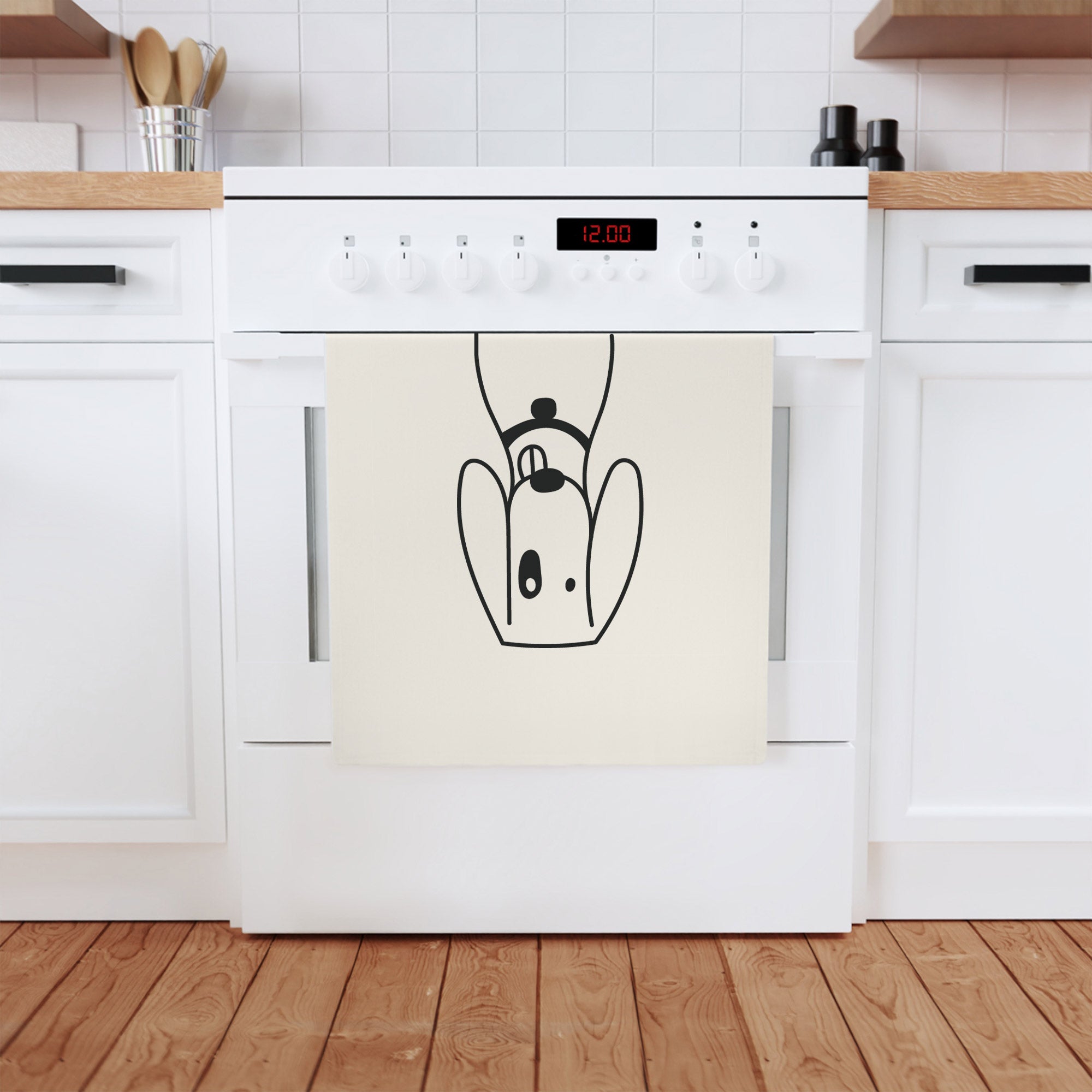 A soft and stylish Foxhound dog cotton tea towel, measuring 50 x 70 cm, featuring a cute Foxhound print on one side, perfect for kitchen or bathroom use.