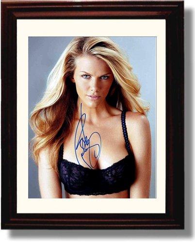 Framed 8x10 glossy print of Brooklyn Decker with a printed autograph, perfect for fans and collectors.
