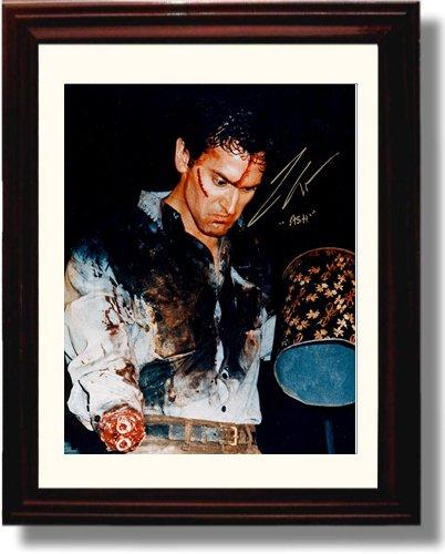 Framed 8x10 glossy print of Bruce Campbell with a printed autograph, perfect for movie fans.