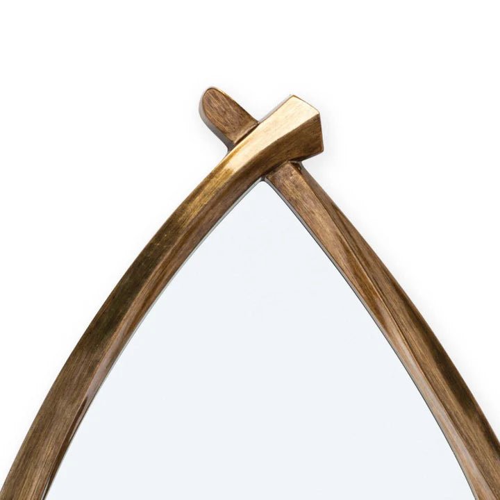 Gajgamani Mirror with a handcrafted cherry wood frame, showcasing elegant design and modern aesthetics.