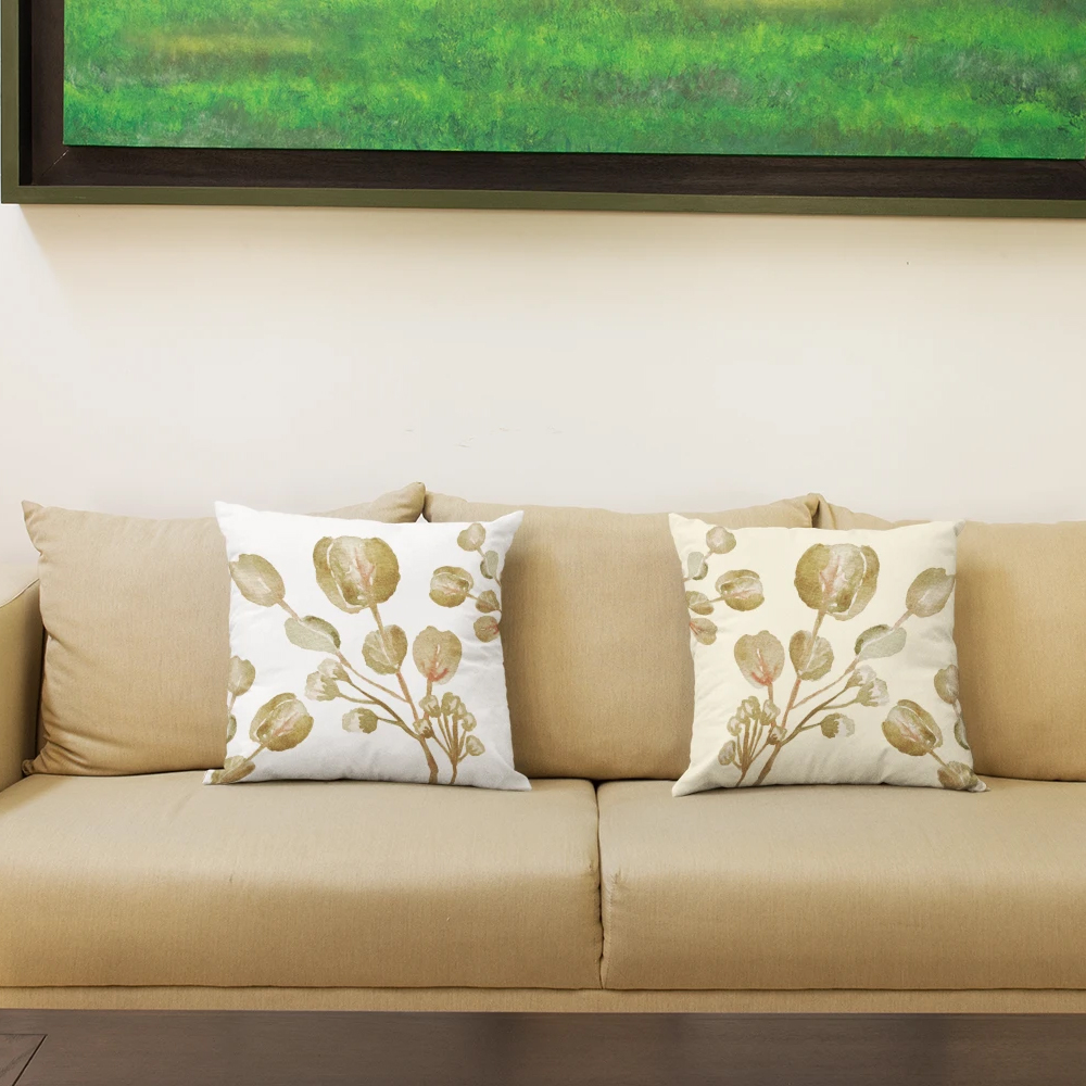 Garden Blossoms double-sided cushion featuring vibrant floral designs, available in four sizes, perfect for home decoration.