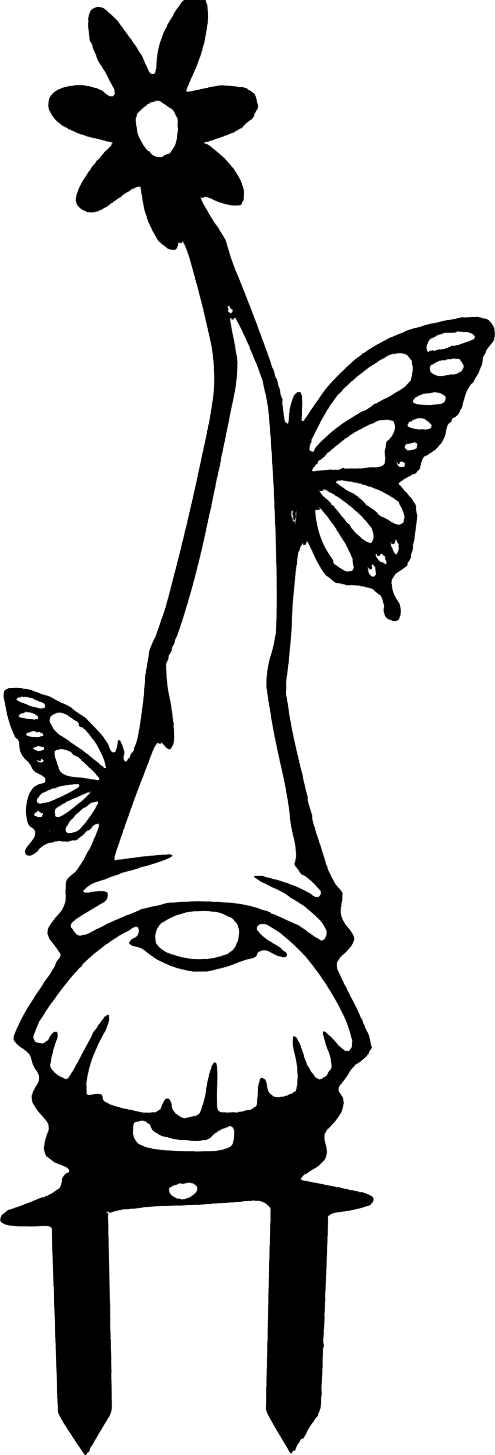 Garden Gnome #1 Metal Wall Art, featuring a stylish design made from durable powder-coated steel, perfect for outdoor decoration.