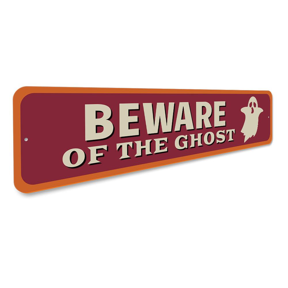Ghost Halloween Sign made of aluminum, featuring spooky design for Halloween decor.