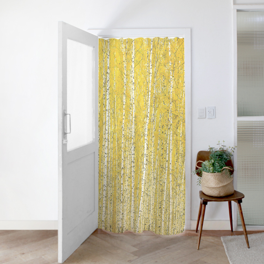 Golden Birch Forest decor piece, 140cm x 200cm, showcasing vivid prints and a luxurious design.