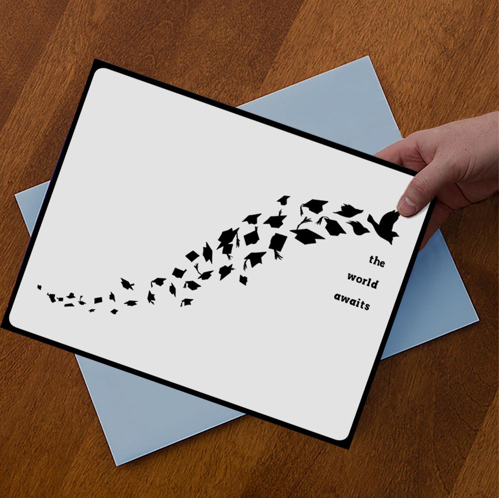 Great Big Graduation Card measuring 11 x 8.5 inches with a light blue envelope, perfect for celebrating graduation.